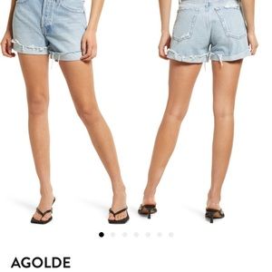 Agolde Parker long organic cotton shorts